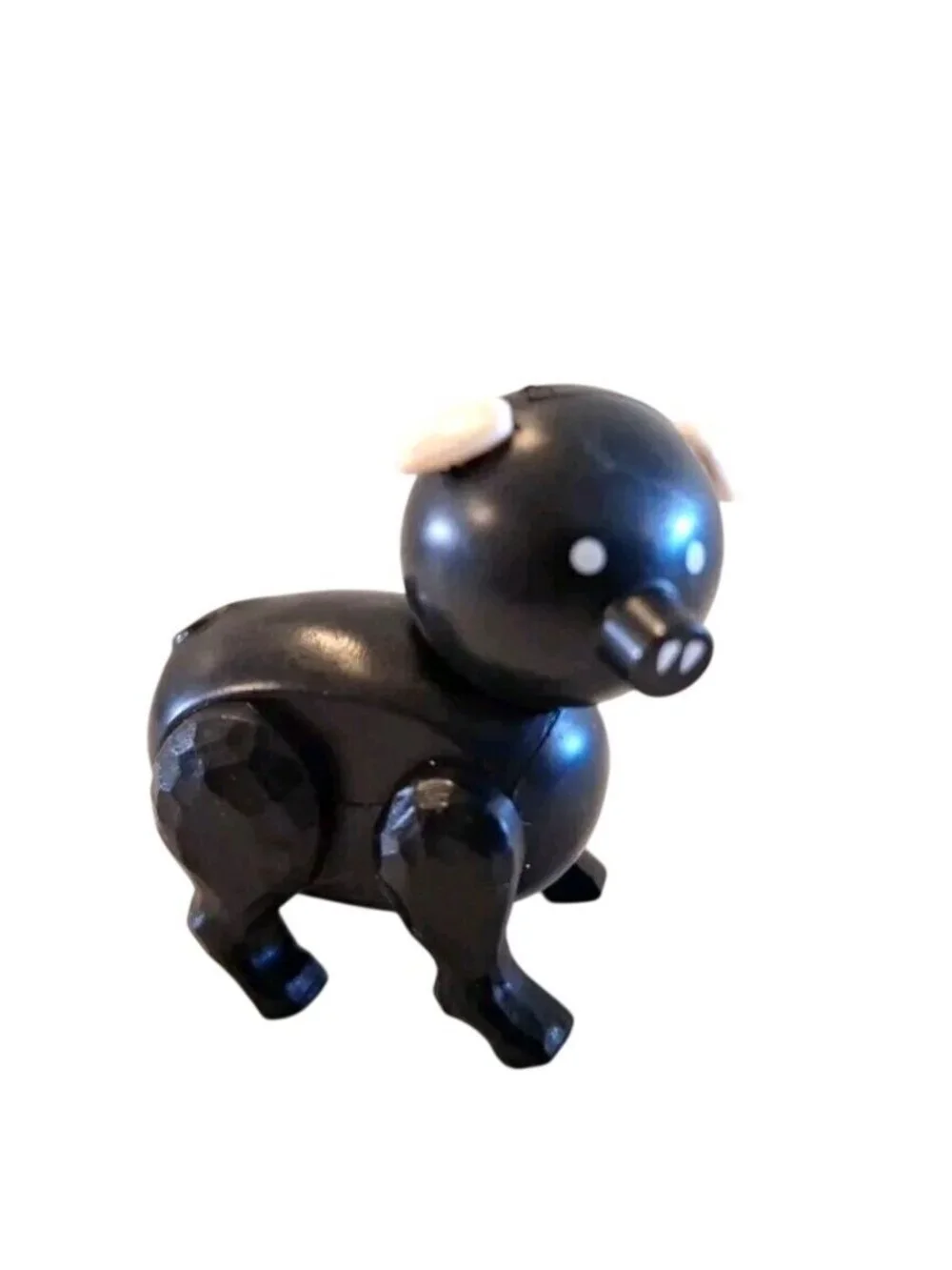 Black White Pig Little People Family Farm Vintage Hog Animal